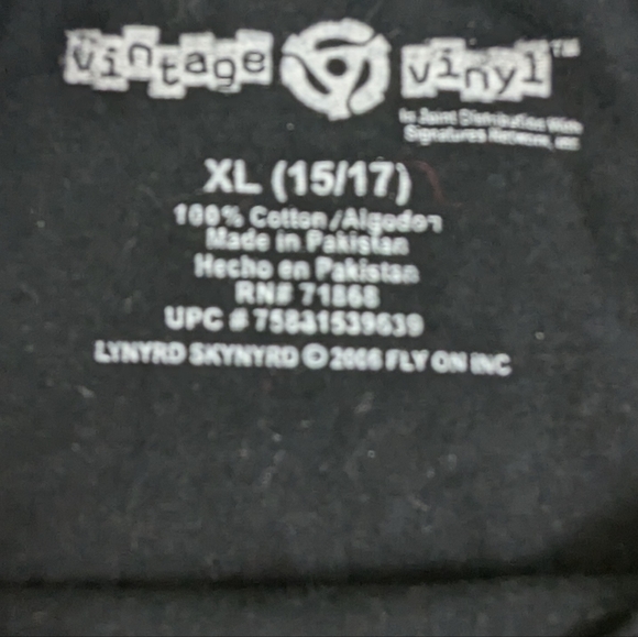 Lynyrd Skynyrd Support Southern Rock Black Gold Graphics Tee XL Jr/Med Adult - Picture 3 of 6